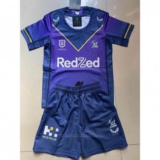 Camiseta Ninos Kit Melbourne Storm Rugby 2021 Local