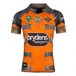 WH Camiseta Wests Tigers Rocket Raccoon Marvel Rugby 2017 Gris Naranja