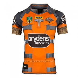 WH Camiseta Wests Tigers Rocket Raccoon Marvel Rugby 2017 Gris Naranja