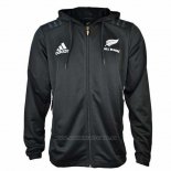 Chaqueta con Capucha Nueva Zelandia All Blacks Rugby 2018-2019 Negro01