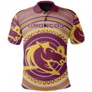 Camiseta Polo Brisbane Broncos Rugby 2021 Indigena