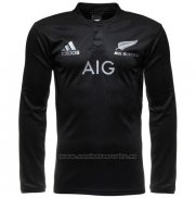 WH Camiseta Nueva Zelandia All Blacks Mangas Larga Rugby 2016 Local