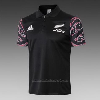 Camiseta Polo Nueva Zelandia All Blacks Maori Rugby 2019 Negro