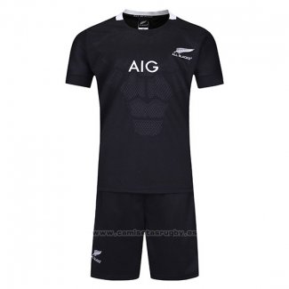 Camiseta Ninos Kit Nueva Zelandia All Blacks Rugby 2019-2020 Local