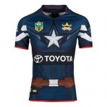 WH Camiseta North Queensland Cowboys Captain America Marvel Rugby 2017 Azul
