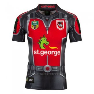 WH Camiseta St. George Illawarra Dragons Ant Man Marvel Rugby 2017 Gris Rojo