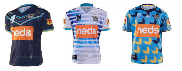Camiseta Gold Coast Titans 9s Rugby 2020 Azul - camisetasrugby.es